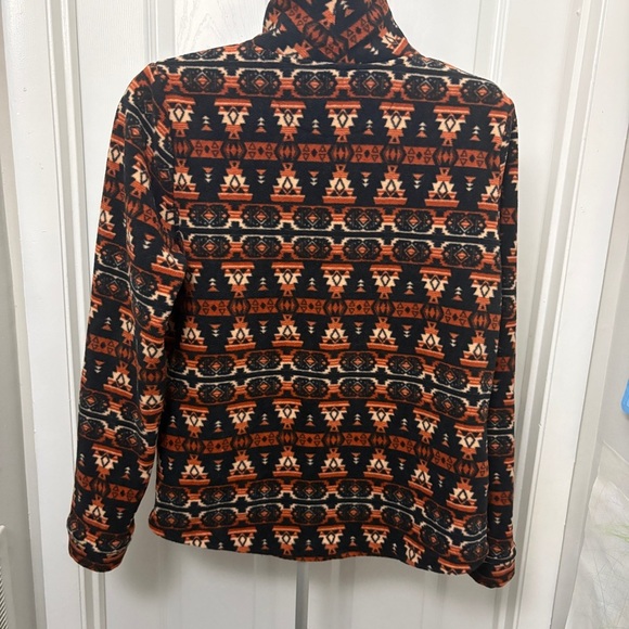 Men's Geometric Pattern Jacket in Black and Orange - Picture 2 of 9